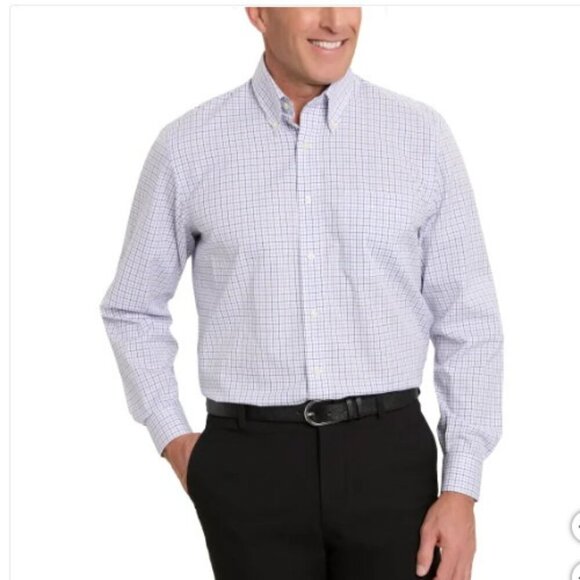 NWOT Kirkland Signature Mens 17.5 Traditional Fit Non-Iron Dress Shirt Purple - Picture 1 of 7